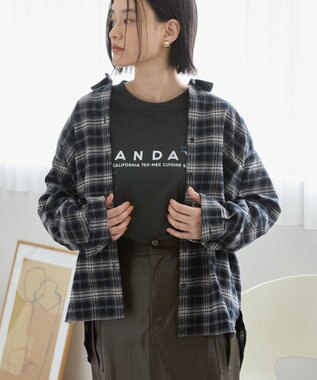 AMERICAN HOLIC ビエラ起毛チェックシャツ Black