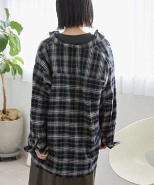 AMERICAN HOLIC ビエラ起毛チェックシャツ Black