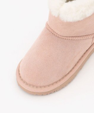 ANY KIDS フェイクムートンリボンブーツ ベージュ