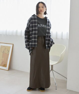 AMERICAN HOLIC ビエラ起毛チェックシャツ Black