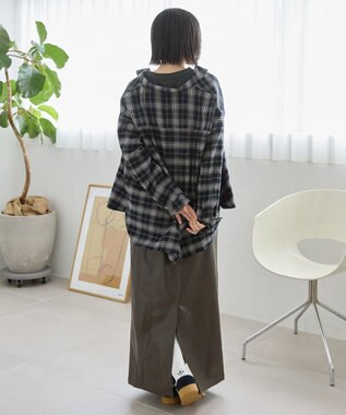 AMERICAN HOLIC ビエラ起毛チェックシャツ Black