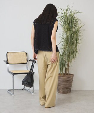 AMERICAN HOLIC クロシェ風ニットベスト Black