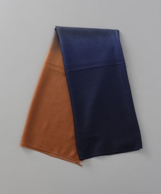 AURORA 【 LANVIN COLLECTION（ランバン コレクション） 】カシミヤ100%薄手オンブレーストール ネイビー