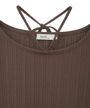 earth music&ecology チェーンリブホルターネックプルオーバー Brown