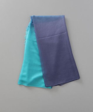 AURORA 【 LANVIN COLLECTION（ランバン コレクション） 】カシミヤ100%薄手オンブレーストール ブルー