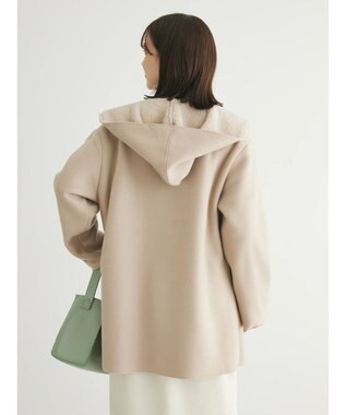 Green Parks ２ｗａｙフード裏ボアミディ丈コーディガン Beige