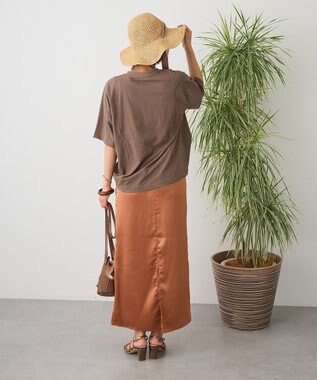 CRAFT STANDARD BOUTIQUE カットクレープワイドキリカエTシャツ Brown