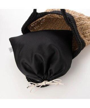 UNBILLION cachecache ペーパー切り替え横編みトートバッグ ブラック