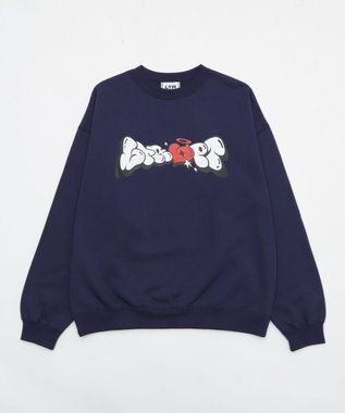 WEGO 【ユニセックス着用ITEM/MLサイズ展開】ハートモチーフプルオーバー ネイビー