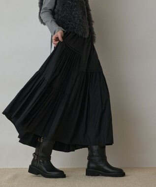 GRACE CONTINENTAL ティアードロングスカート ブラック