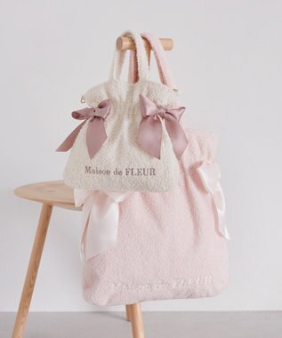 Maison de FLEUR ボアダブルリボントートバッグ Pink