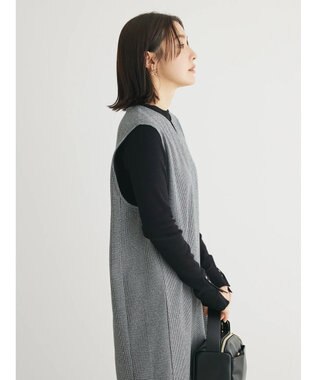 Green Parks 柄圧縮ポンチキーネックジャンスカ Black