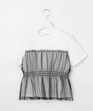 Feroux チュールコンビカットソー ホワイト系