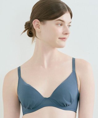 une nana cool 小さく見せるブラ ミニマイザーブラ シンプル ブルーグリーン