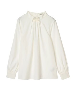 earth music&ecology パールタックブラウス Ivory