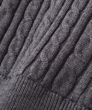 earth music&ecology 【予約】プリーツレイヤーケーブルニットカーディガン Gray