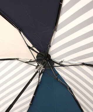 +RING 【UVカット95%以上】【UPF50＋】プラスリング ユニセックス 晴雨兼用 折傘 NVY/WHT T1316 紺