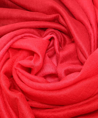 AURORA 【 LANVIN COLLECTION（ランバン コレクション） 】カシミヤ100%薄手オンブレーストール レッド