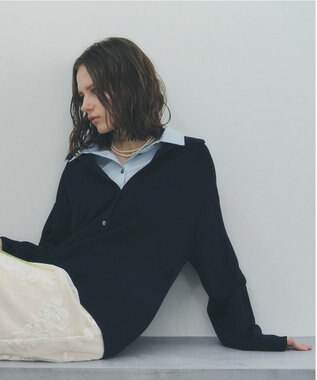 YECCA VECCA 2wayレイヤード風ポロニット Navy