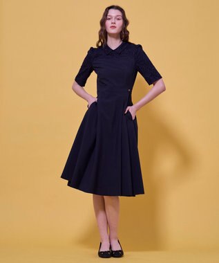 TOCCA LACE A LA CARTE HALF SLEEVE ドレス ブラウン系