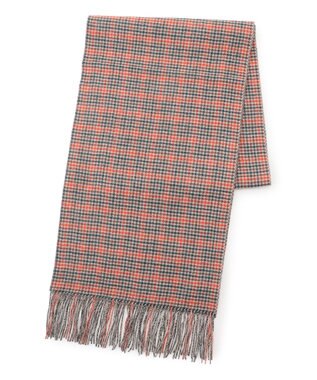 J.PRESS MEN リバーシブルカシミヤ チェックマフラー ベージュ系3