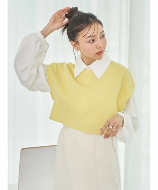 earth music&ecology ＳＥＴ２点ニットベスト＋シャツ