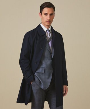 GOTAIRIKU 25年新作/3シーズン対応【防水/軽量/シワになりにくい】メランジカルゼ ステンカラーコート_無地