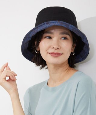 J.PRESS LADIES 【洗える・畳める】 LIBERTY リネン ハット ブラック系