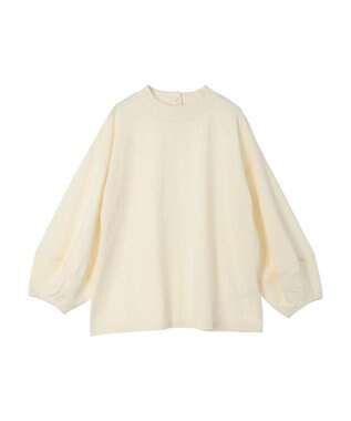 CRAFT STANDARD BOUTIQUE モックネックリングドット９分袖プルオーバー Ivory