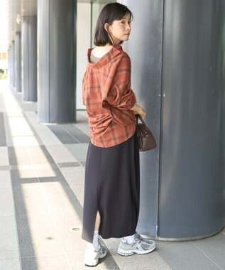 AMERICAN HOLIC イージーケアチェックシャツ【360°着こなしシャツ】 Orange