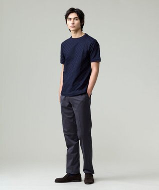 J.PRESS MEN 汗ばむ夏の最適解Tシャツ【吸水速乾 / シワになりにくい】【J.PRESS PREMIUM JERSEY】 リンクス Tシャツ ネイビー系