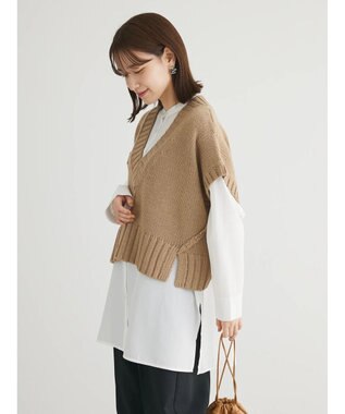 Green Parks ・ＳＵＧＡＲ　ＳＰＯＯＮ　ショートニットベスト Beige