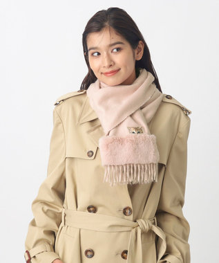 MOONBAT PAUL & JOE ACCESSOIRES ヌネットワッペン×ファームースタッチマフラー（パッケージ入り） ペールピンク