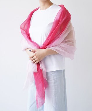 muto Ramie300 バーティカルグラデーション リネンストール ramie300 red