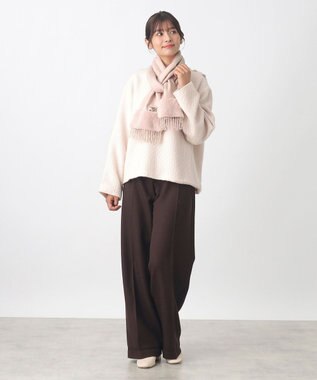 MOONBAT PAUL & JOE ACCESSOIRES ヌネットワッペン×ファームースタッチマフラー（パッケージ入り） ペールピンク