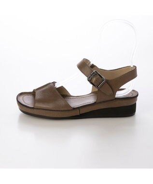 ing <ing>【WEB限定】ウエッジヒールレザーサンダル オーク