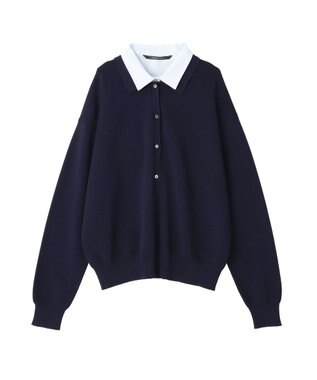 YECCA VECCA 2wayレイヤード風ポロニット Navy