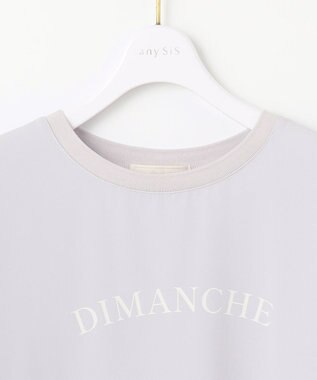 ANY SIS L 【洗える】2wayストレッチジョーゼットロゴ ロンT ラベンダー×カーブ