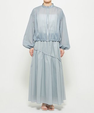 uncrave シアープルーフナイロン スタンドネックブルゾン サックス