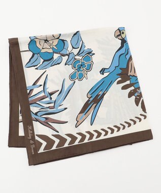 JOSEPH ABBOUD 【イタリア製・Holliday&Brown】バードグラフィックプリント スカーフ アイボリー系6