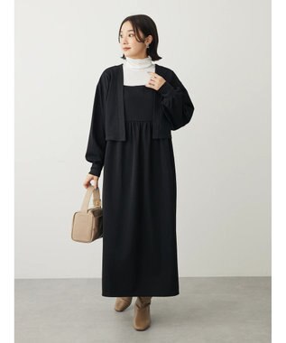 Green Parks ＳＥＴ２点　カーディガン＋ワンピース Black