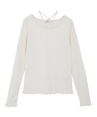 earth music&ecology チェーンリブホルターネックプルオーバー Ivory