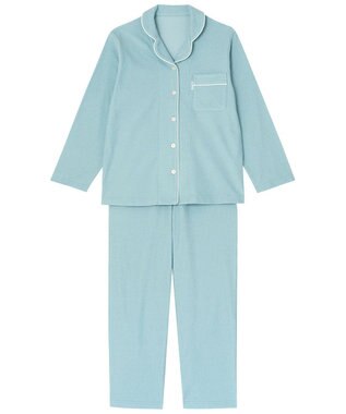 ワコール／睡眠科学 【パジャマ】　長袖　長ズボン　綿混　パイル素材　睡眠科学／ワコール　YDX532 グリーン