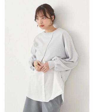 earth music&ecology ＳＥＴ２点カットプルオーバー＋シャツドッキングタンク Light Gray