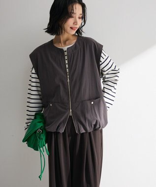 Green Parks サイドタックプルオーバー Border