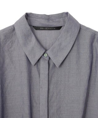 YECCA VECCA サイドスリットドロストシャツ Navy