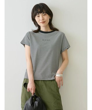 AMERICAN HOLIC 刺繍ロゴボーダープルオーバー Ivory