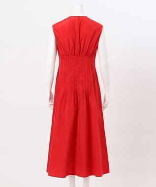 23区 L 【エステータ】シャイニータフタ ピンタック ワンピース レッド系