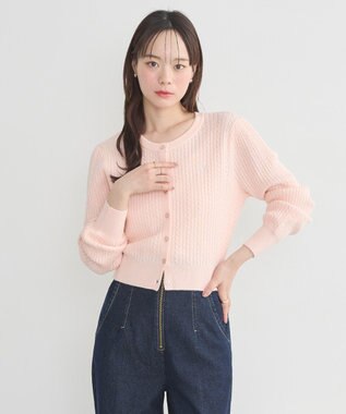 earth music&ecology ミニケーブルコンパクトカーディガン Light Pink