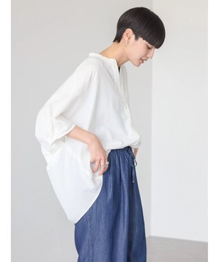 AMERICAN HOLIC 接触冷感＋ＵＶカット　ギャザースリーブブラウス Off White